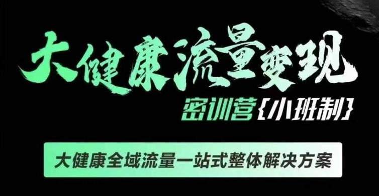 千万级大健康变现课线下课，大健康全域流量一站式整体解决方案-沐风资源库