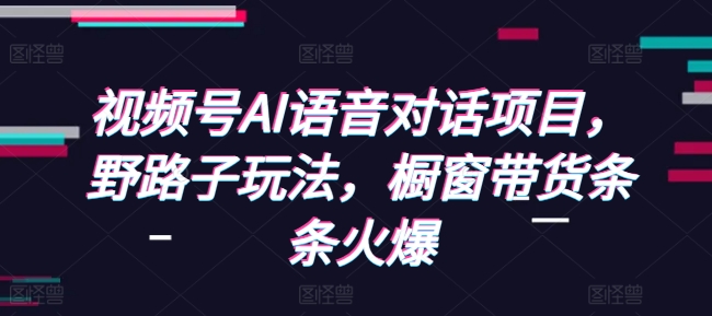 视频号AI语音对话项目，野路子玩法，橱窗带货条条火爆-沐风资源库