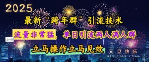 最新“跨年群”引流，流量非常猛，单日引流两人满人群，立马操作立马见效【揭秘】-沐风资源库