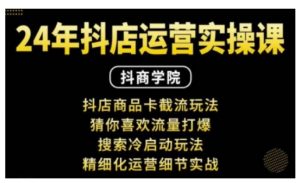 抖音小店运营实操课：抖店商品卡截流玩法，猜你喜欢流量打爆，搜索冷启动玩法，精细化运营细节实战-沐风资源库