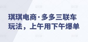 琪琪电商·多多三联车玩法，上午用下午爆单-沐风资源库