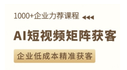 AI短视频矩阵获客实操课，企业低成本精准获客-沐风资源库