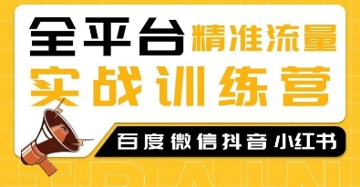 全平台精准流量实战训练营，百度微信抖音小红书SEO引流教程-沐风资源库