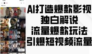 AI打造爆款影视独白解说，流量爆款玩法，引爆短视频流量-沐风资源库