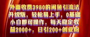 外面收费3980的闲鱼引流法，轻松易上手,0基础小白即可操作，日引200+创业粉的保姆级教程【揭秘】-沐风资源库