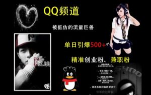QQ频道：被低估的流量巨兽，单日引爆500+精准创业粉、兼职粉的引流秘籍-沐风资源库