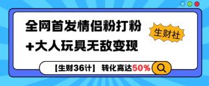 【生财36计】全网首发情侣粉打粉+大人玩具无敌变现-沐风资源库