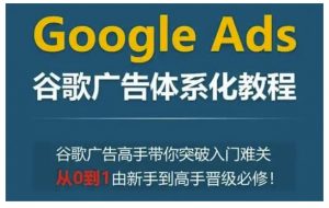 Google Ads谷歌广告体系化教程,谷歌广告高手带你突破入门难关,从0到1由新手到高手晋级必修-沐风资源库