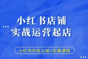 小红书店铺实战运营起店，小红书开店认知+实操课程-沐风资源库