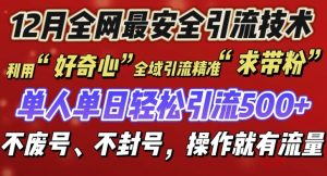 12 月份全网最安全引流创业粉技术来袭，不封号不废号，有操作就有流量【揭秘】-沐风资源库