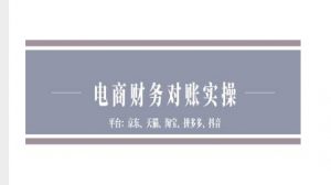 电商财务对账实操-京东天猫淘宝拼多多抖音电商财务对账-沐风资源库