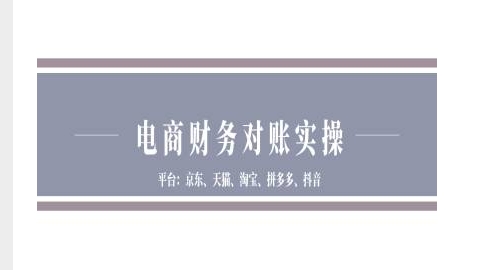 电商财务对账实操-京东天猫淘宝拼多多抖音电商财务对账-沐风资源库