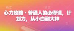 心力攻略·普通人的必修课，计划力，从小白到大神-沐风资源库
