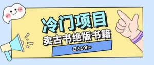 冷门项目，卖古书古籍玩法单视频即可收入大几张【揭秘】-沐风资源库