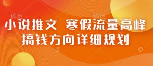 小说推文 寒假流量高峰 搞钱方向详细规划-沐风资源库