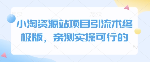 小淘资源站项目引流术终极版，亲测实操可行的-沐风资源库
