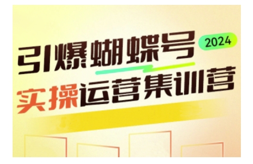 引爆蝴蝶号实操运营，助力你深度掌握蝴蝶号运营，实现高效实操，开启流量变现之路-沐风资源库