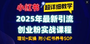 2025年最新小红书引流创业粉实战课程【超详细教学】小白轻松上手，月入1W+，附小红书养号SOP-沐风资源库