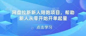 网盘拉新新人陪跑项目，帮助新人从零开始开单起量-沐风资源库