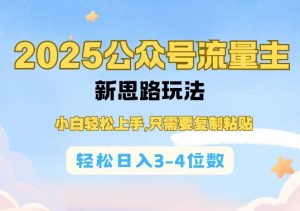 2025公双号流量主新思路玩法，小白轻松上手，只需要复制粘贴，轻松日入3-4位数-沐风资源库