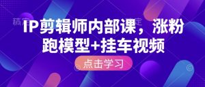 IP剪辑师内部课，涨粉跑模型+挂车视频-沐风资源库