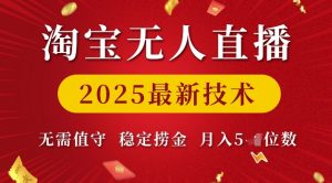淘宝无人直播2025最新技术 无需值守，稳定捞金，月入5位数【揭秘】-沐风资源库