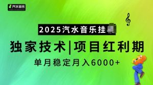 2025汽水音乐挂JI项目，独家最新技术，项目红利期稳定月入6000+-沐风资源库