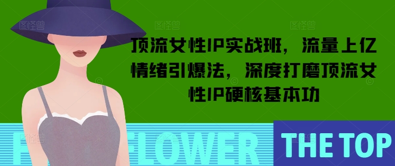 顶流女性IP实战班，流量上亿情绪引爆法，深度打磨顶流女性IP硬核基本功-沐风资源库
