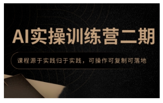 AI实操训练营二期，课程源于实践归于实践，可操作可复制可落地-沐风资源库