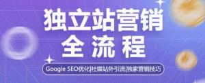 独立站营销全流程，Google SEO优化，社媒站外引流，独家营销技巧-沐风资源库