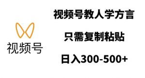 视频号教人学方言，只需复制粘贴，日入多张-沐风资源库