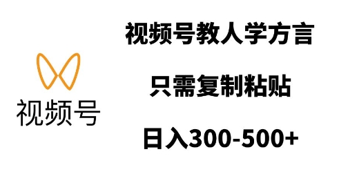视频号教人学方言，只需复制粘贴，日入多张-沐风资源库