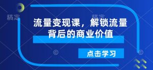 流量变现课，解锁流量背后的商业价值-沐风资源库