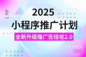 2025小程序推广计划，撸广告挂JI3.0玩法，日均5张【揭秘】-沐风资源库