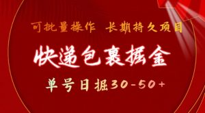 快递包裹撸金 单号日撸30-50+ 可批量 长久稳定收益【揭秘】-沐风资源库