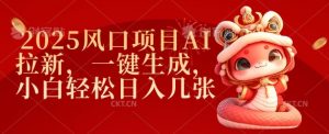 2025风口项目AI拉新，一键生成，小白轻松日入几张-沐风资源库