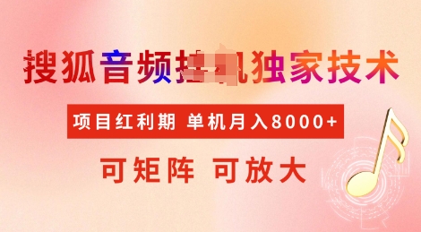 全网首发搜狐音频挂JI独家技术，项目红利期，可矩阵可放大，稳定月入8k【揭秘】-沐风资源库