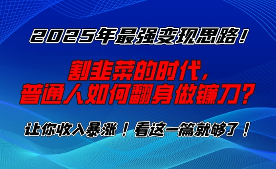 2025年最强变现思路，割韭菜的时代， 普通人如何翻身做镰刀？【揭秘】-沐风资源库