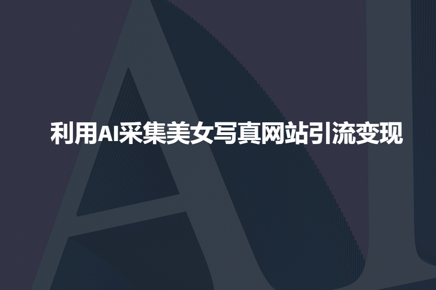 利用AI采集美女写真网站引流变现，引流嘎嘎的-沐风资源库