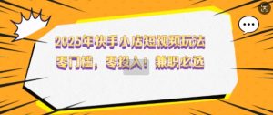 2025年快手小店短视频玩法，零门槛，零投入，兼职必选【揭秘】-沐风资源库