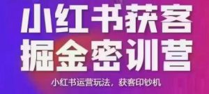 小红书获客掘金线下课，录音+ppt照片，小红书运营玩法，获客印钞机-沐风资源库