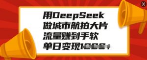 用DeepSeek做城市航拍大片，流量赚到手软，单日变现多张-沐风资源库