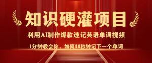 知识硬灌，10秒钟让你记住一个单词，3分钟一个视频，日入多张不是梦-沐风资源库