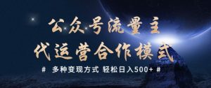 公众号流量主代运营  多种变现方式 轻松日入5张【揭秘】-沐风资源库