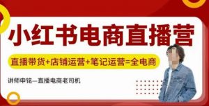 小红书电商直播训练营，直播带货+店铺运营+笔记运营-沐风资源库