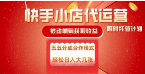 快手小店代运营，被动躺Z收益，收益五五分，单日稳定变现五张【揭秘】-沐风资源库
