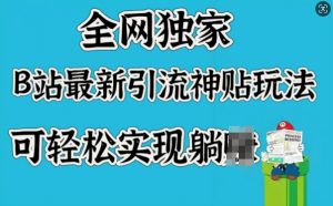 全网独家，B站最新引流神贴玩法，可轻松实现躺Z-沐风资源库