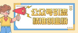 公众号引流创业粉玩法，0基础即可轻松掌握流量-沐风资源库
