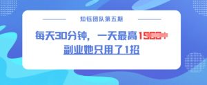 副业她只用了1招，每天30分钟，无脑二创，一天最高1.5k-沐风资源库