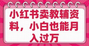 小红书卖教辅资料，0 成本，纯利润，售后成本极低，小白也能月入过W-沐风资源库
